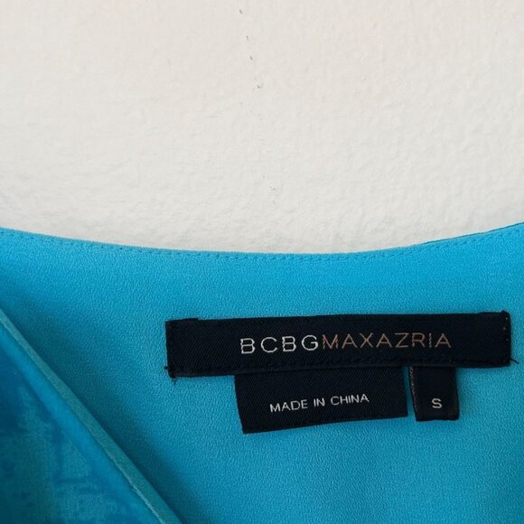 BCBG Y2K Silk Blue Floral Baby Doll Dress Size 6 - Picture 8 of 12